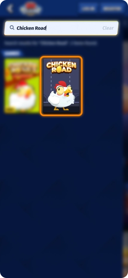 Krok 2 - znajdź grę Chicken Road
